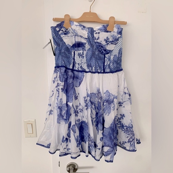 Charo Ruiz GUEILY SHORT DRESS blue and white NWT - Picture 7 of 11